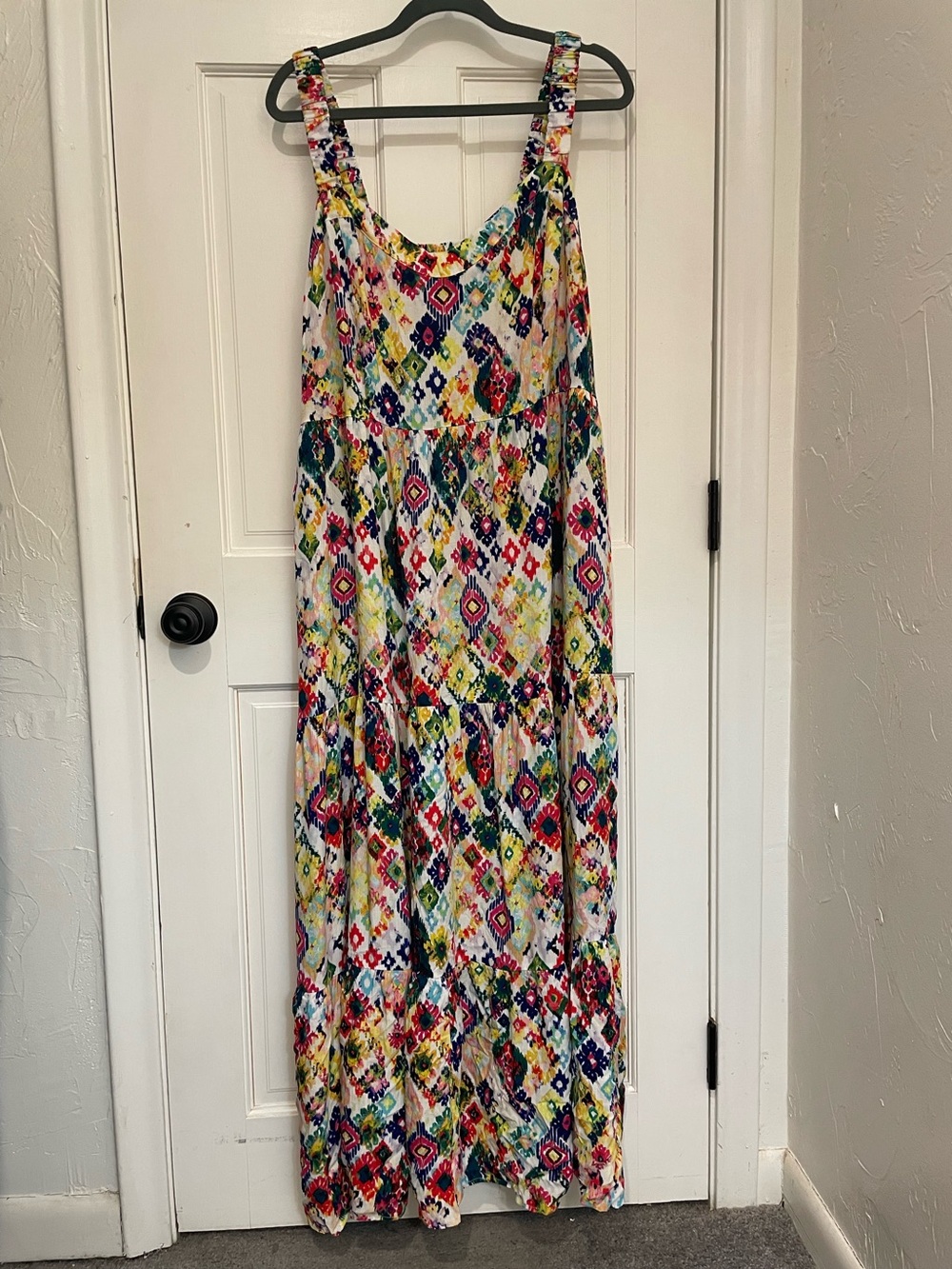 Terra & Sky Sleeveless Multi-Color Geometric Maxi Dress size 2X